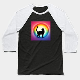 Rainbow Aura Cat Baseball T-Shirt